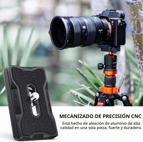 Vista 5 de K&F CONCEPT Aluminum Camera Tripod Quick Release Mounting Plate for Tripod Negro 1 paquete