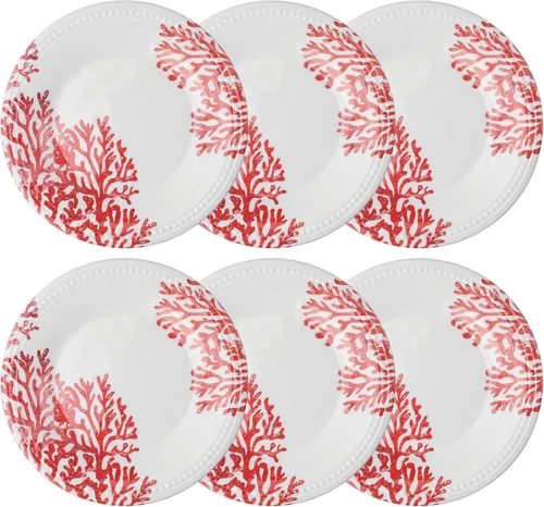 Vista 11 de UP UPware - Juego de platos redondos para ensalada de melamina de cangrejo, platos redondos para risotto, pasta y ensalada, sin BPA, aptos
