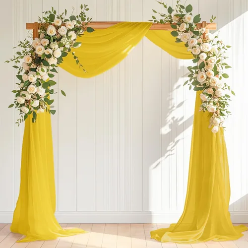 Vista 15 de 1 panel de 20 pies para arco de boda, tela transparente azul bebé para drapear, cortinas de gasa para arcos de boda, cortinas azul claro, cortinas