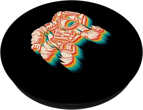 Vista 2 de Astronaut Space Theme 70's Style Retro Vintage Gift PopSockets - Soporte para teléfonos y tabletas