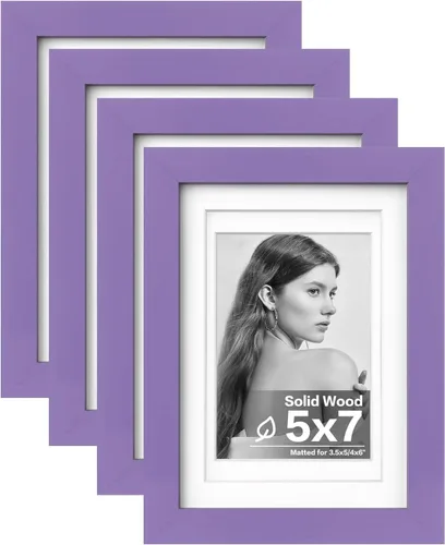 Vista 49 de Egofine - Marcos de fotos de 4 x 6 pulgadas (4 unidades) cubiertos por plexiglás, para fotos de 3 x 4.5 pulgadas / 3.5 x 5 pulgadas con paspartú