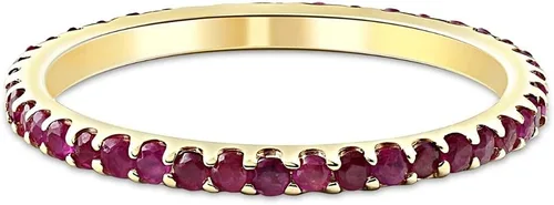 Vista 4 de Anillo de eternidad de rubí de 34 quilates, banda de aniversario de oro amarillo de 10 quilates