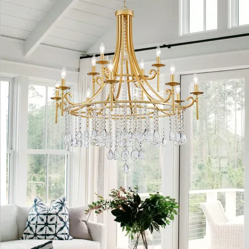 Vista 13 de WUZUPS Candelabro de Velas Colgante de 3 Luces, Lámpara de Techo Moderna, Accesorio de Iluminación para Dormitorio, Pasillo, Bar, Cocina, Comedor Oro