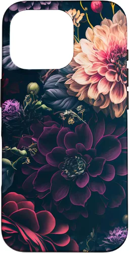 Vista 20 de Dahlia Flower Moody Dark Floral Pink and Purple Pattern Case for iPhone 17