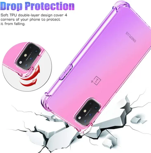 Vista 7 de OnePlus 8T Case (2020), OnePlus 8T 5G Linda funda para niñas y mujeres, degradado, delgada, antiarañazos, TPU suave, funda protectora a prueba