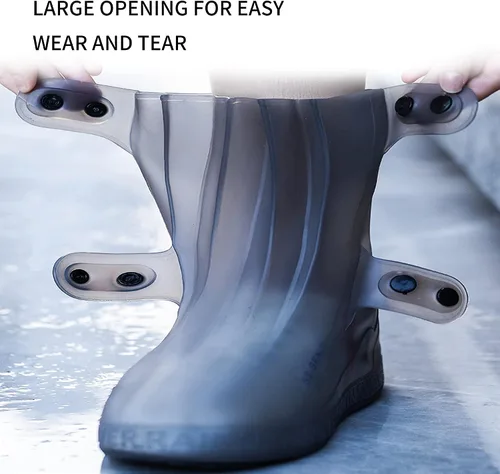 Vista 5 de SooGree Fundas impermeables para botas de lluvia, protectores de silicona para zapatos, control de arena, antideslizantes, plegables, reutilizables