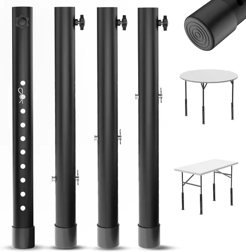 Vista 11 de (PAQUETE DE 4) Extensores de Patas de Mesa Plegables, Elevadores de Patas de Mesa Plegables de Acero Altamente Duraderos, Extensiones de Patas