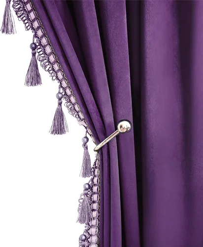 Vista 11 de Fazhesici Cortinas opacas de terciopelo negro de 63 pulgadas de largo para ventanas, cortinas con bolsillo para barra con borlas, cortinas térmicas