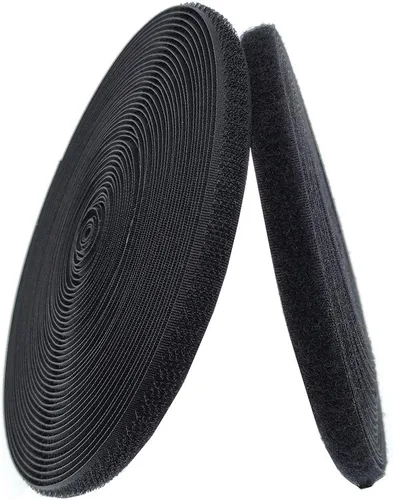 Vista 18 de Cinta de tela de nailon para coser de 1 pulgada de ancho x 32.8 ft de largo, color negro
