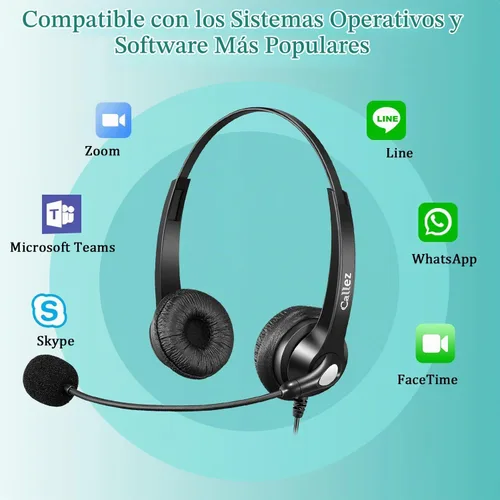 Vista 5 de Callez Auriculares de 0.1 in con cancelación de ruido de micrófono para Gray-Binaural