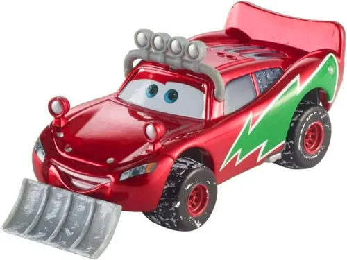 Vista 4 de Disney Pixar Cars Holiday Christmas Special Edition Winter Series - Paquete de fundición a presión de 3 autos – Mater, Lightning McQueen y moto