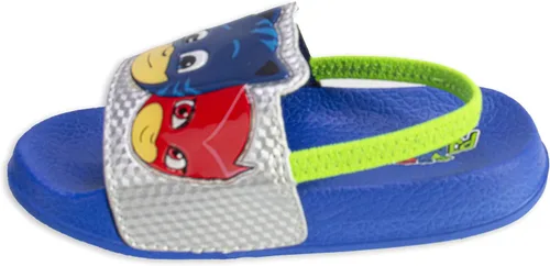 Vista 3 de PJ Masks Sandalias para niños pequeños, deslizantes con correa trasera, Catboy Gekko Owlette Romeo, Mismatch Heroes Vs Villains, talla de niño 67 a