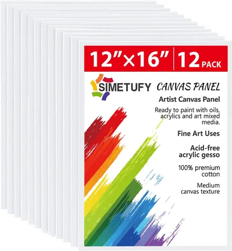 Vista 13 de Simetufy Paquete de 12 Tableros de Lienzo Pequeños para Pintura de 4 x 6 pulgadas - Paneles de Mini Lienzo de 100% Algodón sin Ácidos Imprimados