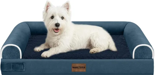 Vista 113 de NANUYA - Cama ortopédica para perros de tamaño mediano/grande, lavable: Camas con almohada para perros de tamaño mediano/grande, sofá de espuma