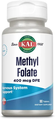Vista 7 de KAL Folato de metilo 1000 mcg - Forma activa de 5-MTHF, suplemento de ácido fólico para mujeres y hombres, salud cardíaca, prenatal, apoyo cerebral
