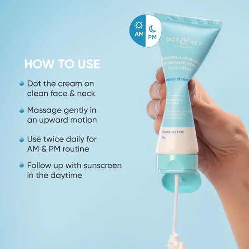 Vista 5 de Roti Ceramides & Hyaluronic Crema Facial Hidratante Con Probiótico y Agua de Arroz I Barrera Reparación Para Piel Seca, 3.53 oz (Paquete de 3)
