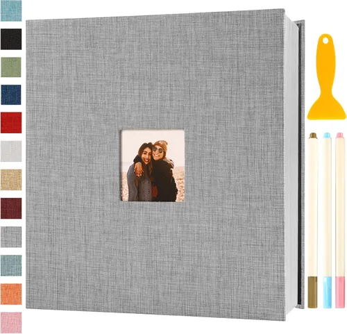 Vista 20 de Álbum de fotos autoadhesivo con páginas adhesivas para manualidades, álbumes de fotos magnéticos para fotos de 4x6, 5x7, 8x10, páginas adhesivas