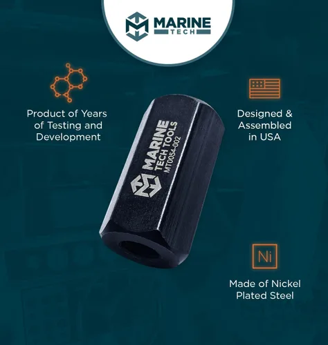 Vista 3 de Marine Tech Tools - Extractor de eje de apoyo y rodamientos, extractor de eje de hélice, herramienta de extracción de rodamientos Yamaha, se adapta