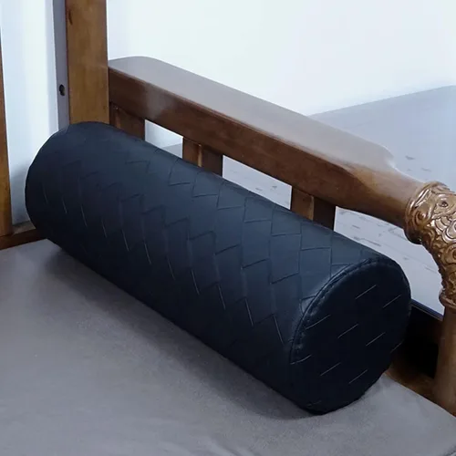 Vista 12 de QQXX Almohada de cuello redondo para dormir, almohada cervical larga impermeable de piel sintética, almohada cilíndrica enrollable con funda Gris C