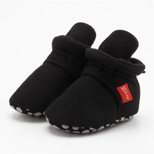 Vista 4 de Bellocasa Botines de vellón acogedores para bebés y niñas, antideslizantes y suaves, para el primer caminante, para recién nacidos, cuna