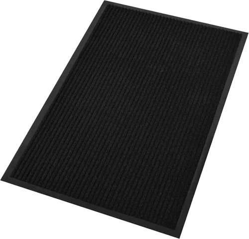 Vista 11 de fani Tapete negro resistente para entrada interior y exterior, impermeable, de perfil bajo, tapete de entrada para puerta delantera, patio, parte