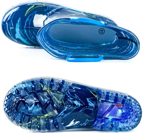 Vista 5 de HugRain - Botas de lluvia con luces para niños pequeños