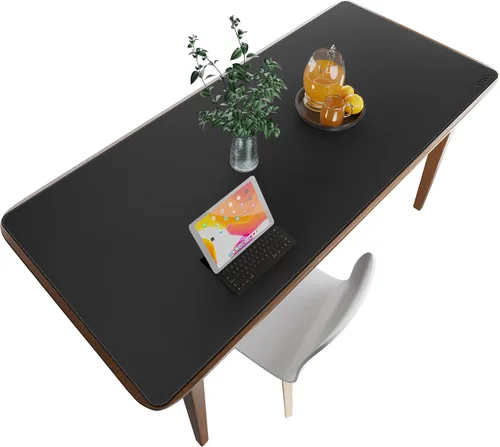 Vista 27 de Vyaaa 63" x 24" PU Leather Desk Mat, Black Large Mouse Pad Extra Large Office Desk Mat, Non-Slip Desk Blotter, Laptop Desk Pad, Waterproof Desk