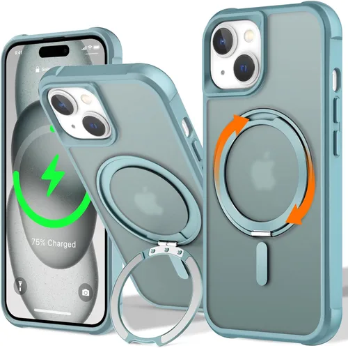 Vista 78 de UMIONE - Funda con diseño de anillo magnético giratorio de 360° para iPhone 11, soporte de bucle invisible integrado, compatible con Magsafe, funda