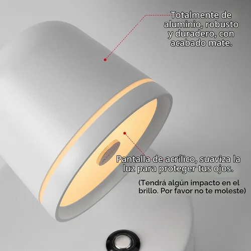 Vista 6 de Aisilan - Aplique de pared, luz de pared regulable al tacto con 3 temperaturas de color, lámpara de pared LED ajustable de 7 W CRI97, moderno