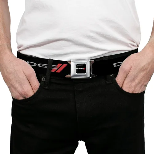 Vista 3 de Buckle-Down Cinturón de seguridad - Dodge Red Rhombus REPEAT - 1.5 pulgadas de ancho - 32-52 pulgadas de largo