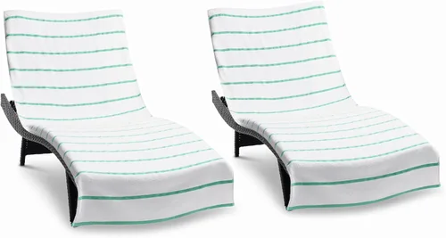 Vista 13 de Arkwright Las Rayas - Funda para tumbona, paquete de 2, toalla de rizo 100% algodón suave a rayas con soporte de bolsillo para playa, piscina, silla