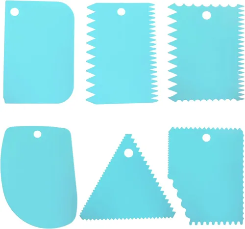 Vista 8 de Nuevo 6pcs Cake Scraper 430 inoxidable Decoración Peine y glaseado más suave