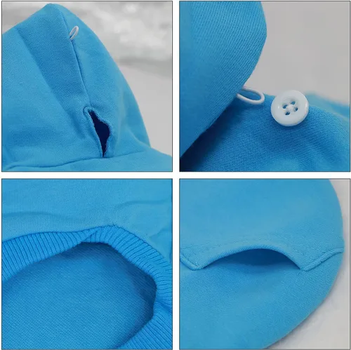Vista 5 de LOPHIPETS Sudaderas con capucha de algodón para perros pequeños, chihuahua, ropa para cachorros, abrigo para clima frío, color azul Cambridge/XXS