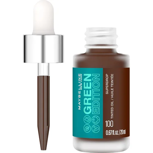 Vista 21 de Maybelline Green Edition Superdrop - Base de maquillaje de base de aceite tintado, base de cobertura natural ajustable formulada con aceite de 95