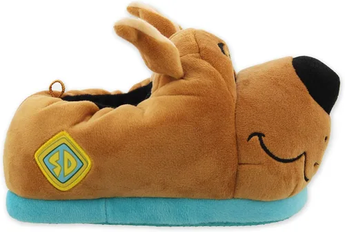Vista 4 de Scooby Doo - Pantuflas de felpa para niños pequeños, Marrón