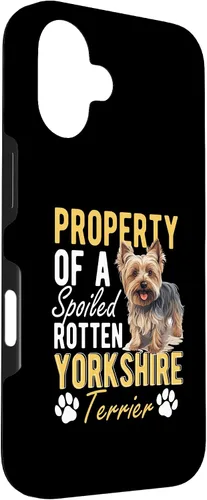 Vista 3 de iPhone 16 Dog Yorkie - Property of a spoiled rotten Yorkshire Terrier Case