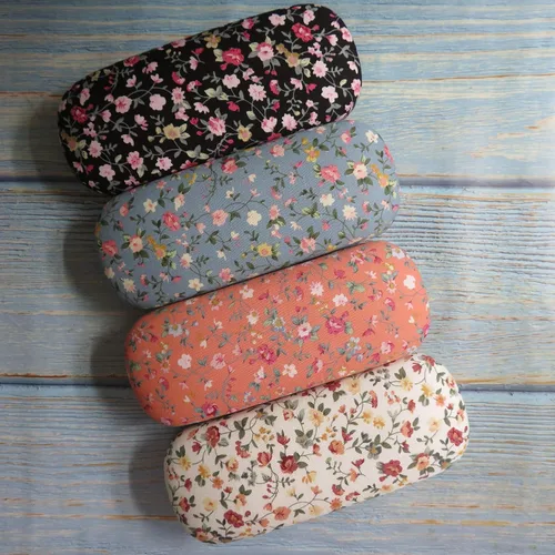 Vista 7 de DODOGA Spectacle Case Portable Hard Shell Eyeglasses Case Fabric Covered Clam Shell Style Eyeglass Case Spectacles Box