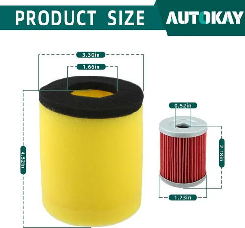 Vista 6 de AUTOKAY Filtro de aceite de aire para Suzuki 1987-2001 Quadrunner 250 1991-2002 King Quad 300