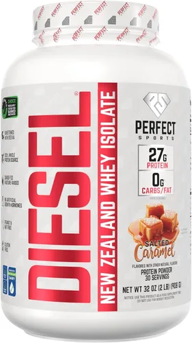 Vista 18 de PERFECT SPORTS Diesel 100% aislado de proteína de suero de Nueva Zelanda Endulzado con stevia, sin ingredientes artificiales, apto para dieta keto