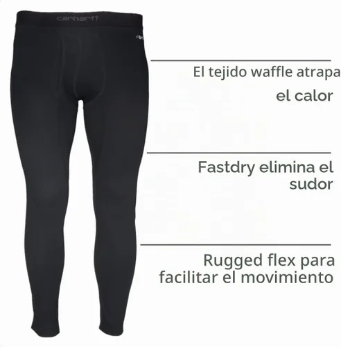Vista 5 de Carhartt Men's MBL115 Base Force® Midweight Base Layer Classic Bottom Negro