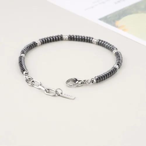 Vista 8 de GAVU Pulsera de cuentas de hematita para hombre