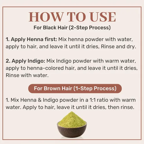 Vista 2 de SAMYAM Combo de polvo puro de henna e índigo, paquete de 1.1 libras (17.64 oz) cada uno, color natural para el cabello, henna rajastán triple
