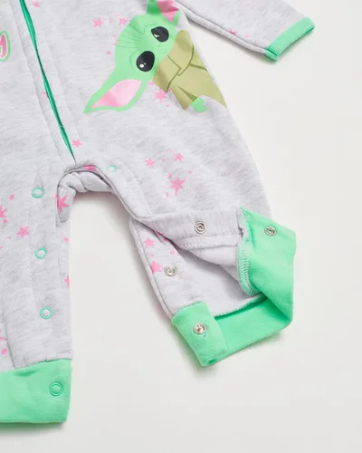 Vista 6 de Star Wars Baby Yoda - Pijama de una pieza para bebé y niña, pijama con capucha para bebé