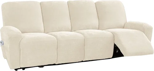 Vista 30 de vctops 4 fundas elásticas de felpilla de lujo para sillas reclinables, protector suave de muebles con parte inferior elástica para niños, gatos, Azul