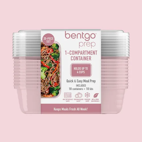 Vista 8 de Bentgo - 20 recipientes de 1 compartimento ligeros, duraderos, reutilizables, sin BPA, aptos para microondas, congelador, lavavajillas, color rosa