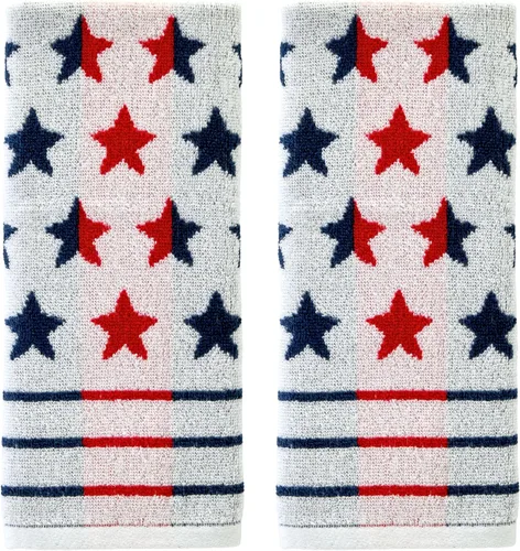 Vista 13 de SKL Home Americana Script - Juego de 2 toallas de mano, bordadas, azul marino 100% Cotton. Fun for Memorial Day, 4th of July, Labor Day & all