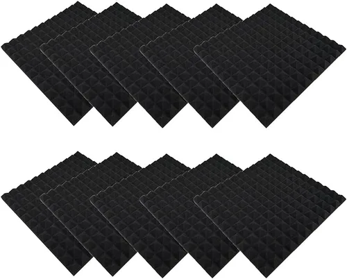 Vista 9 de VALINK Paneles acústicos, 10 unidades de espuma insonorizada de estudio de espuma acústica panel de tratamiento de absorción de sonido Blanco