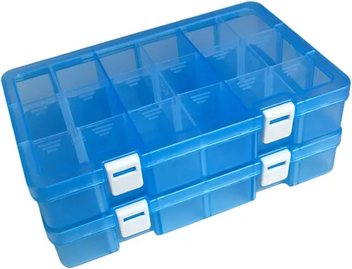 Vista 9 de DUOFIRE Caja organizadora de plástico con contenedor de almacenamiento, divisor ajustable, compartimento de cuadrícula extraíble para cuentas
