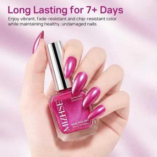 Vista 50 de MIZHSE Esmalte de uñas blanco perla de secado rápido, esmalte de uñas