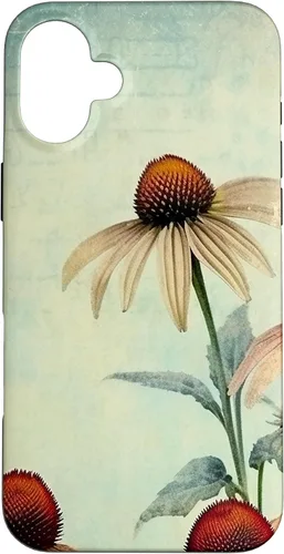 Vista 22 de iPhone 16 Vintage Coneflower Case
